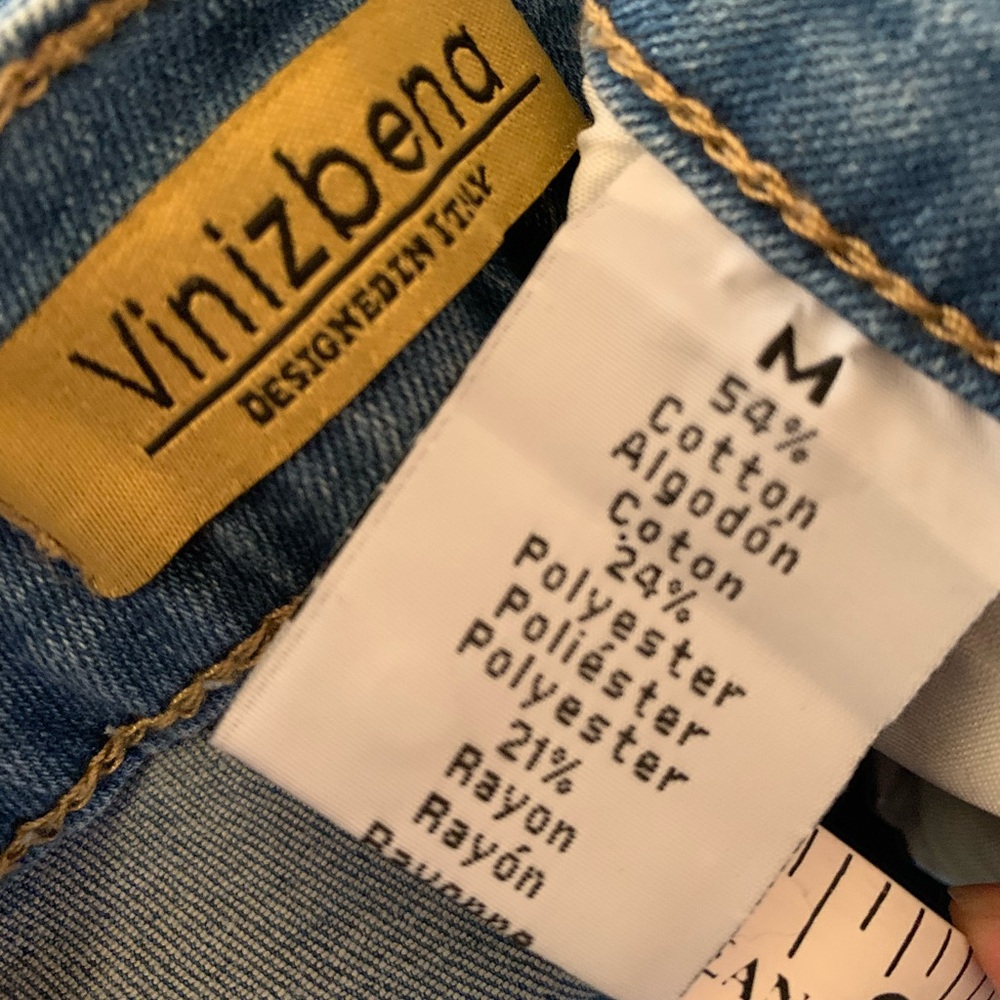 Vinizbena crossover waist slit front stretchy denim skirt size M - Picture 8 of 12
